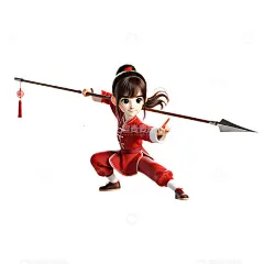 练武术的3D卡通女孩素材高清模板免费下载-趣麦麦图