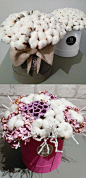 FLOWERSJULI 棉花桶装花束。 