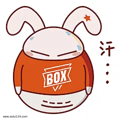 日常情绪卡通兔子表情包之流汗