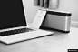 Macbook 笔记本电脑 计算机 技术 移动 智能手机 坞站 设备 黑色和白色 办公室模板摄影图片