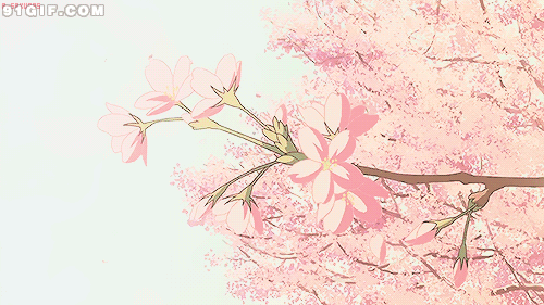 花落花开动漫gif图片:花开,花落,树枝-花瓣网
