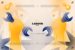 国外潮流创意五一劳动节致敬工人插画宣传海报背景展板Ai设计素材-淘宝网