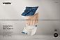 悬浮纺织物方巾印花设计展示样机 Floating Fabrics Mockup 08/FF v.6插图