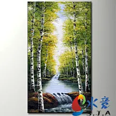手绘油画 玄关装饰画风景无框画竖幅走廊挂画客厅壁画山水画 特价
