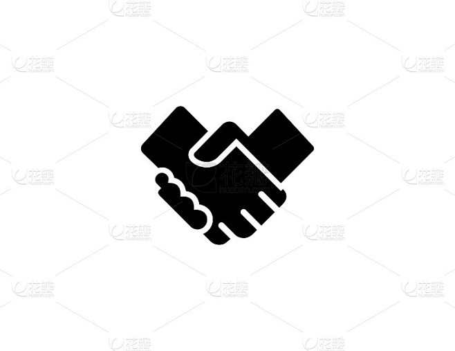 握手矢量图标。孤立的握手平表情符号-向量