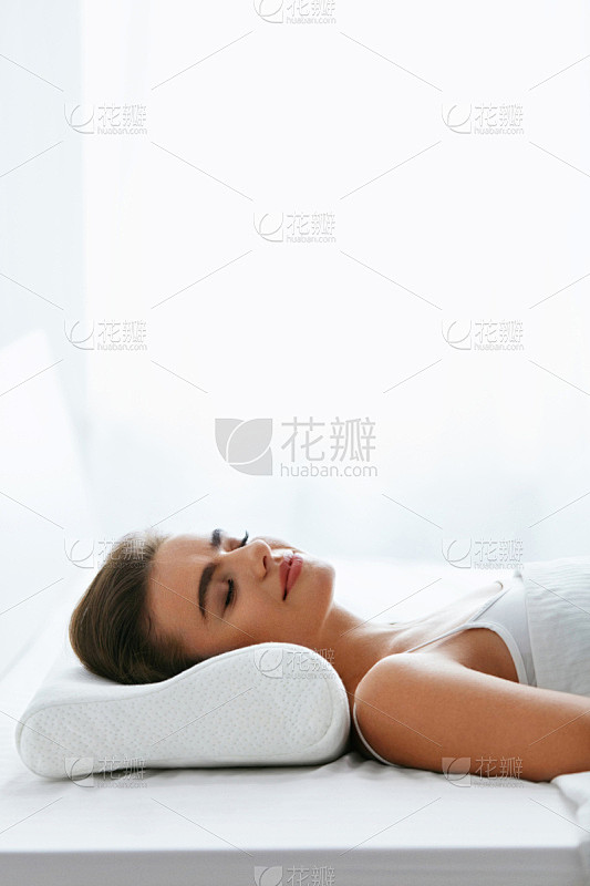 脊柱,床,枕头,女人,垂直画幅,美,就寝...