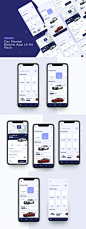 汽车租赁 移动应用 应用程序 汽车 租赁 移动 app全套界面UI设计