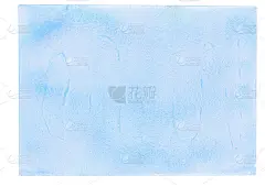 蓝色方形水彩背景为您的设计。垃圾设计插图。手绘抽象染色纹理。