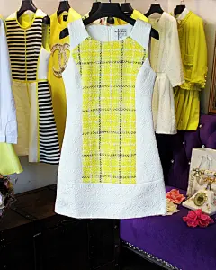 韩国正品批发DAVIDA /MARIE MULIN玛丽么林 修身暗花格纹拼色裙-淘宝网