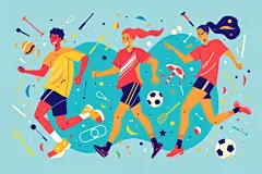 大气全民健身趣味运动会插画