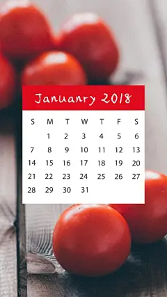 美食生活日历锁屏壁纸