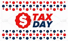 美国的国家纳税日。联邦报税截止日期。个人所得税申报表必须向联邦政府提交的日子。美国爱国的海报。矢量图