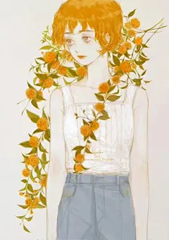女孩与花韩国插画师 
선주（seonju_0） ​​​​