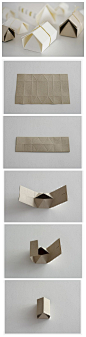 折纸 硬卡纸折成的纸艺小房子