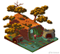【pixel artist】jmw327
jmw327是个对自己作品充满热爱的像素绘师，作品里有一种憋不住的可爱。作品大多是类庭箱式的构图，在上面放着充满生活气息的角色和组件。画面风格的调性在一个区间内有阶段性的尝试调整，保持每一张完成度的同时，作品也是愈发成熟。目前跟小伙伴正在开发一款类牧场物语的游戏 ​​​​...展开全文c