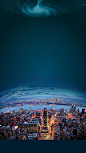 蓝色渐变绚丽城市建筑夜景背景- HTML素材网