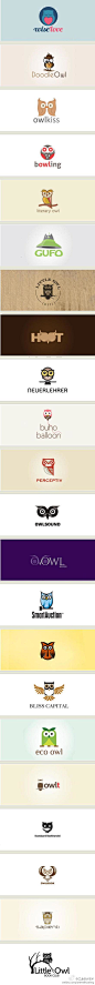 【LOGO设计欣赏 树上的猫头鹰一 】猫头鹰的形象，传递着领导者，惊奇的事物，决策者，神秘等等含义，是知识与智慧的象征。在品牌LOGO设计中，经常被选择为品牌和企业的视觉代表。精选了一席额以“猫头鹰”为主要视觉元素的创意LOGO，希望你会喜欢！