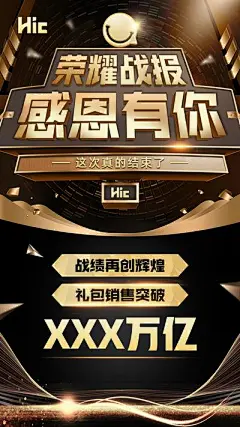 【南门网】 海报 销售业绩 战报 黑金 大字报 525129