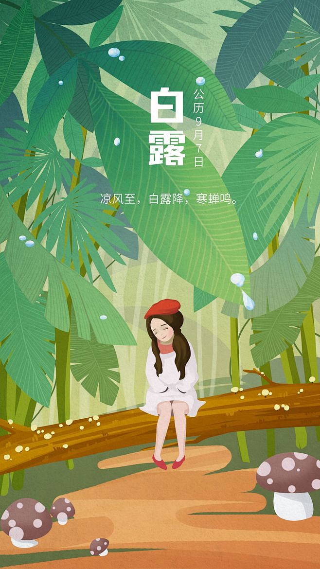 #闪屏#节气#二十四节气#插图#插画#白...