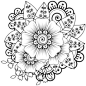 白描装饰花纹  