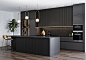 Black modern kitchen : Black modern kitchen.For download this kitchen 3D model push to link