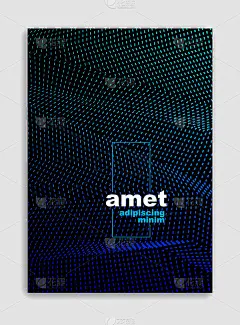 艺术线性矢量极简时尚小册子设计，封面模板，几何半色调梯度。用于横幅，标语牌，海报，传单。完美而不像，