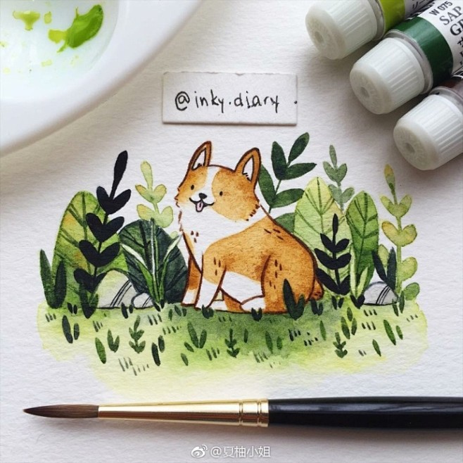 分享一波治愈系动物水彩小画~
by:in...