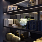 #interiorstyling #displayshelves #greyoak #smokedmirror #lightingdesign #livingroom #laurahammett: