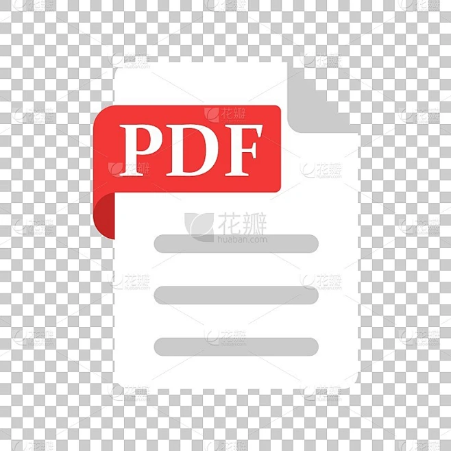 透明风格的Pdf图标。文档文本矢量插图在孤立的背景。档案业务的概念。素材-花瓣网