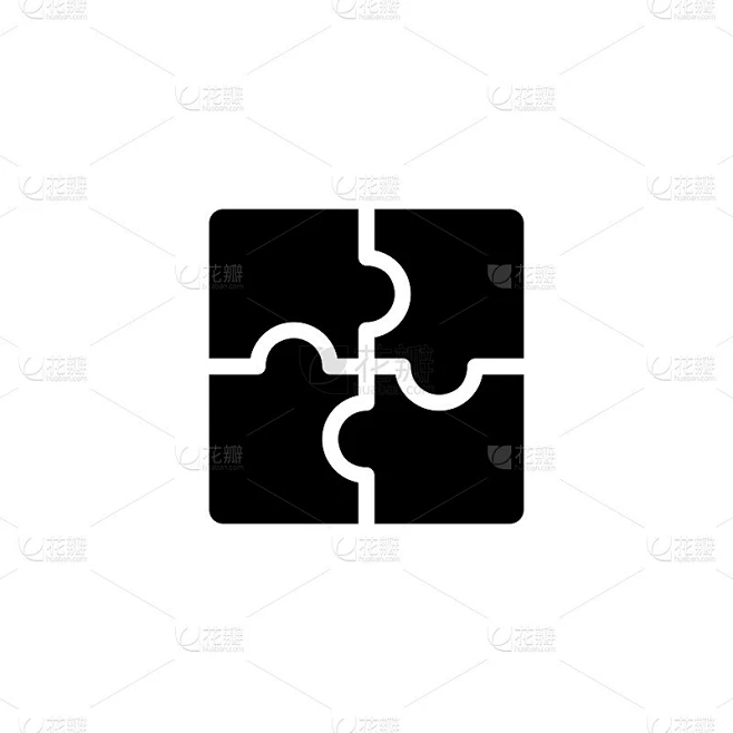 puzzle icon vector illustration素材-花瓣网