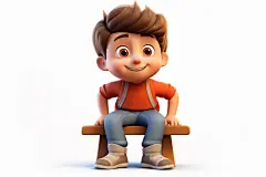 卡通小孩模型图片