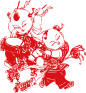 中国古典传统元素 剪纸 窗花 png