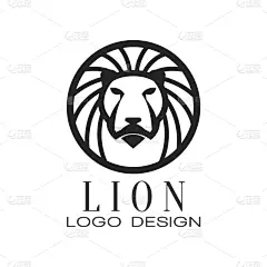 狮子,品牌名称,设计元素,简单,模板,哺乳纲,动物,复古