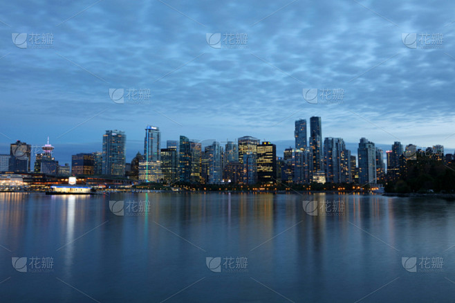城市天际线,史坦利公园,温哥华,海港,黄...