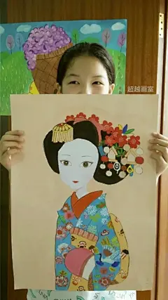 超越画室学生作品，陈秋可水粉插画，装饰画