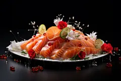 丰满爽口的日式料理三文鱼图片摄影图片