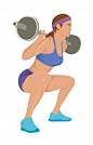 其中包括图片：Premium Vector | Woman doing weightlifting exercise