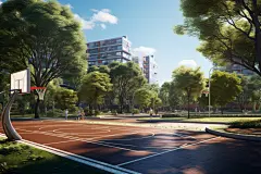 田径场青春校园操场跑道校园场景摄影图片