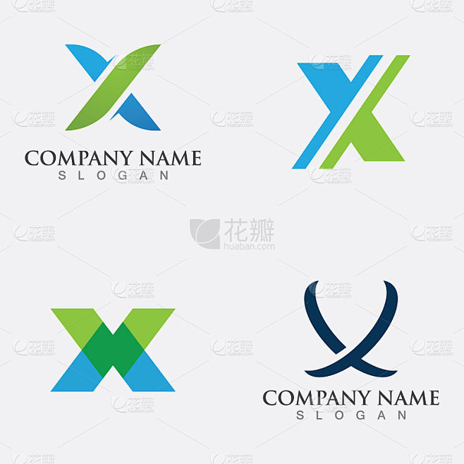 字母X标志图标矢量设计