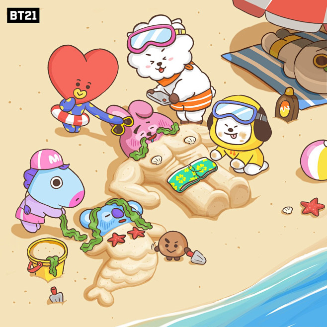LINE BT21 卡通素材 布朗熊 可...