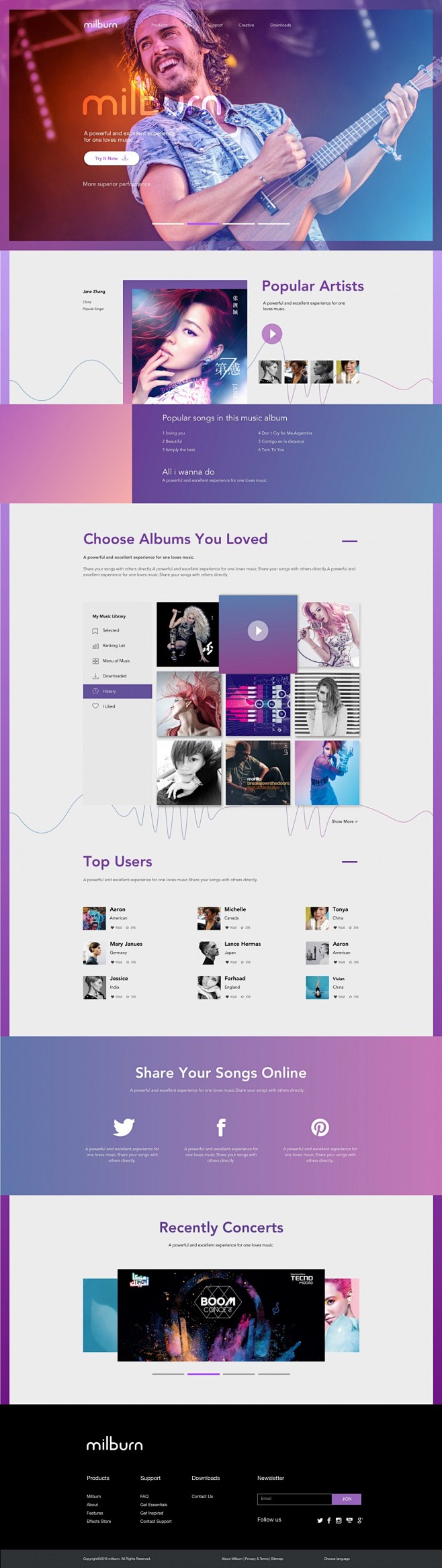 Music web design by ...