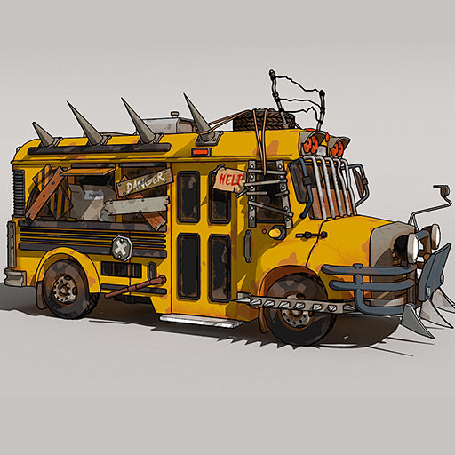 Cartoon school bus, ...