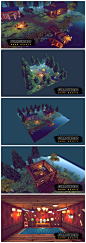 Unity3d场景 生存竞技类游戏 卡通Q版手绘房屋建筑植物花草树木石头3D模型 手绘贴图 游戏美术素材 CG原画参考设定