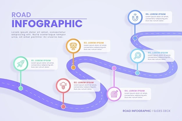 Free Vector | Gradient roadmap infographic template-花瓣网