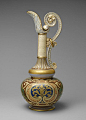 Ewer, 1886–90  Made by the Faience Manufacturing Company (1881–1892)  New York City  Cream-colored earthenware