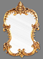欧式金色 弧形树脂装饰镜 梳妆镜
