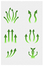 电商促销向上发散绿色环保箭头元素