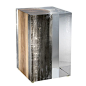 Bout de canapé NILLEQ : bois flotté métallisé et verre acrylique/Sofa end made of driftwood & acrylic cristal. Design Bleu Nature (Source : http://www.bleunature.com/fr/33-bout-de-canape-nilleq-.html): 