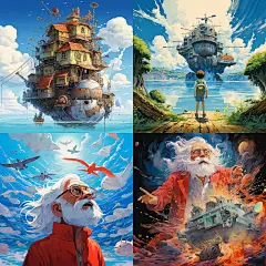 Hayao Miyazaki style in Midjourney AI | Midlibrary  宫崎骏是日本动画师、动画导演、及漫画家。