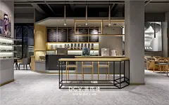 西安高级灰格调餐厅设计E LIGHT B LIGHT眼镜&amp;咖啡
